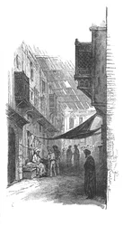 Straße in Suez, um 1882