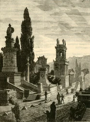 Straße der Gräber in Athen, restauriert, 1890