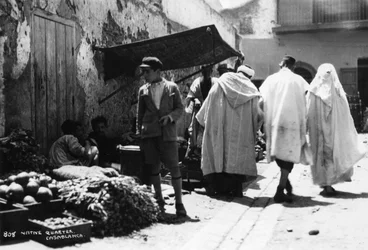 Straßenszene, Casablanca, Marokko, um 1920er-1930er