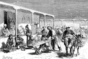 Straßenszene, Yarkand, ca. 1890