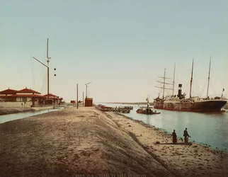 Suezkanal bei El Qantara, ca. 1900