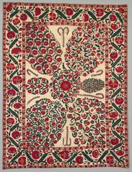 Suzani mit Blumensprays, 1800-1850