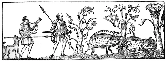 Schweinejagd, 9. Jahrhundert, 1833