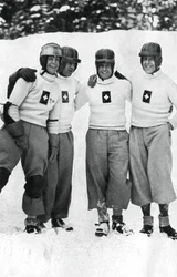 Schweizer Viererbob-Team, Olympische Winterspiele, Garmisch-Partenkirchen, Deutschland, 1936