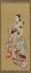 Großes Mädchen, Kleid mit Ho-o-Vogel und Kiri-Blumen, Edo-Periode, 1615-1868