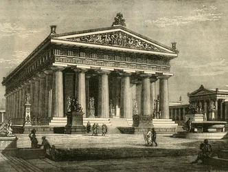 Tempel von Paestum, restauriert, 1890