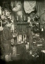 Die Acetylen-Gasanlage, Über der Tür, ca. 1908, 1909