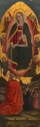 Die Himmelfahrt der Jungfrau mit Heiligen von einem Augustineraltar, 1450-75