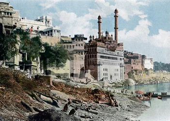 Die Aurangzeb-Moschee, Varanasi, Indien, um 1890