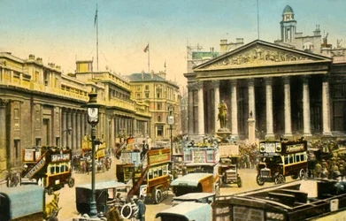 Die Bank von England und die Royal Exchange, London, ca. 1910