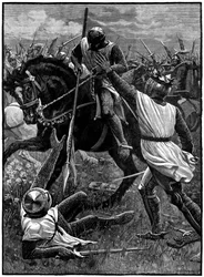 Die Schlacht von Evesham, 4. August 1265, um 1880