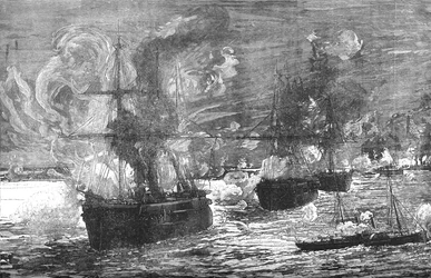 Die Bombardierung von Alexandria, 1882, um 1882-85