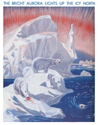 Das helle Polarlicht erleuchtet den eisigen Norden, 1935