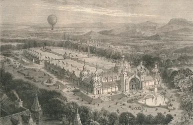 Das Gebäude für die Internationale Industrieausstellung in Edinburgh, 1886.