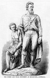 Das Burke-und-Wills-Denkmal in Melbourne, Australien, 1865