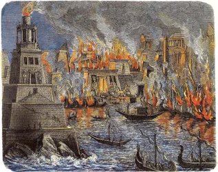 Die Verbrennung der Bibliothek von Alexandria, 1876