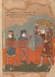 Der gefangene Bauer mit seinen zwei Frauen, Folio aus einem Kalila wa Dimna, 18. Jahrhundert