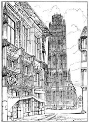 Der Kathedralenturm, Rouen, 1835 1900