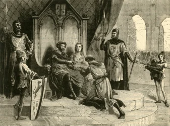 Die Zeremonie des Feudaldienstes, 9.-10. Jahrhundert, 1890