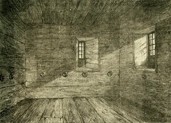 Das Zimmer im Lambeth Palace, in dem die Lollarden eingesperrt waren, ca. 1878