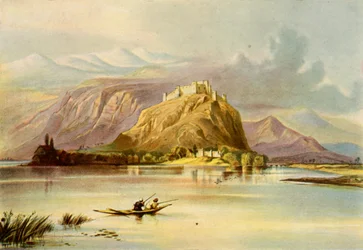 Die Stadt Srinagar Kaschmir und Hurri Purbut Fort, 1840er Jahre, 1901