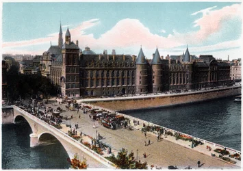 Die Conciergerie und die Pont Neuf, Paris, ca. 1900