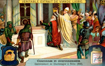 Die Krönung Karls des Großen in Rom 800, ca. 1900