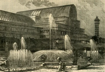 Der Kristallpalast, von Süden, um 1878