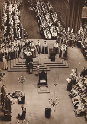 Der Herzog von Kent huldigt dem neu gekrönten König George VI., 1937