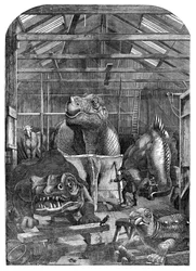 Das Modellzimmer der ausgestorbenen Tiere im Crystal Palace, Sydenham, 1853