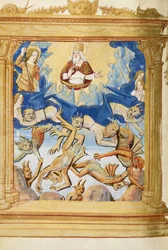 Der Fall des Luzifer. Aus dem Stundenbuch, um 1500
