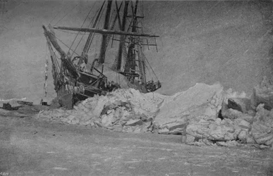 Die Fram nach einem Eisdruck. 10. Januar 1895, 1895-1897