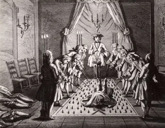 Die Initiationszeremonie der französischen Freimaurer, 18. Jahrhundert