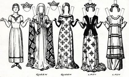 Galerie der britischen Kostüme: Kleidung aus der Regierungszeit von Edward I, um 1934