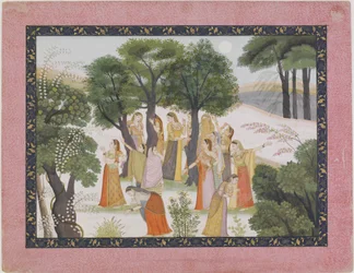 Die Gopis suchen nach Krishna aus einem Bhagavata Purana, ca. 1780