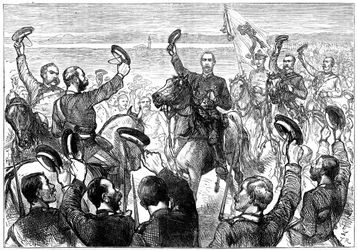 Der Großherzog Nikolaus verkündet den Friedensvertrag, San Stefano, Türkei, 19. Jahrhundert