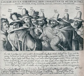 Die Verschwörer des Schießpulverkomplotts und ihr Diener Bates, 1605, 1901