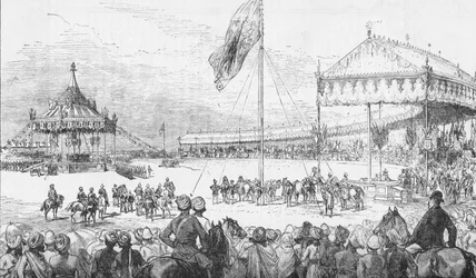 Das Kaiserliche Durbar in Delhi, Indien, am 1. Januar 1877