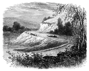 Der James River und die Landschaft bei Richmond, Virginia, USA, 19. Jahrhundert
