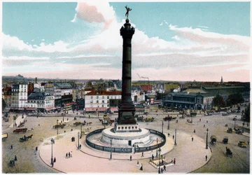 Die Julisäule auf dem Place de la Bastille, Paris, um 1900