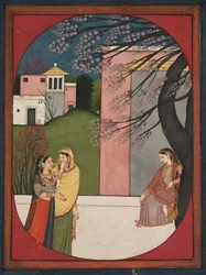 Die verliebte Heldin, aus einem Sat Sai von Bihari, 1780-90