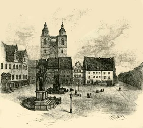 Der Marktplatz, Wittenberg, 1890