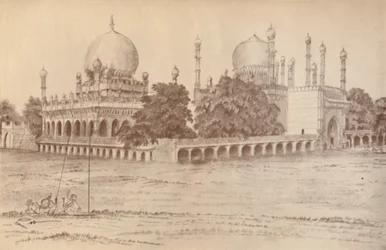 Das Mausoleum von Ibrahim Shah, König von Bijapur, in Bijapur, 1821