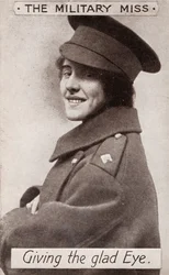 Das Militärfräulein - Sie wirft einen verliebten Blick zu., um 1914