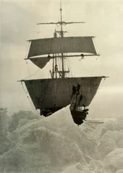 Die Nimrod im Eis festgehalten, 1908, 1909
