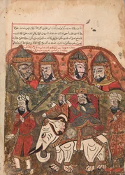 Der Prinz wird zum König ausgerufen und durch die Stadt auf einem weißen Pferd paradiert, 18. Jahrhundert