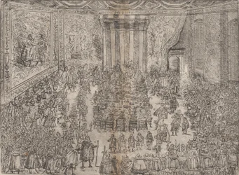 Das fürstliche Mahl, aus einer Serie, die die Hochzeit von Wolfgang darstellt, 1614