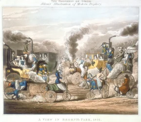Der Fortschritt des Dampfes. Eine Ansicht im Regents Park, 1831