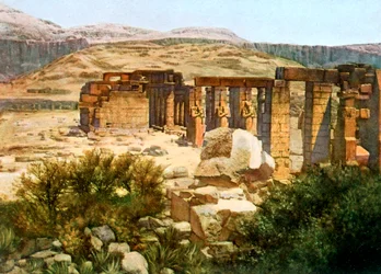 Das Ramesseum, Theben, Ägypten, 20. Jahrhundert