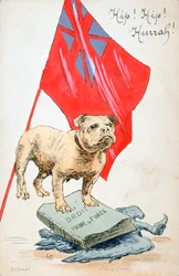 Das Recht geht der Gewalt voraus, französische Postkarte aus dem Ersten Weltkrieg, 1914-1918